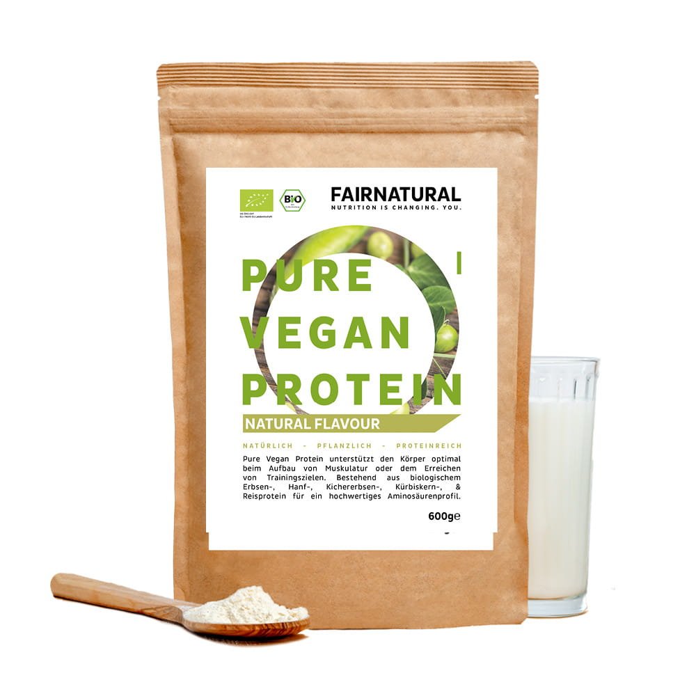 Ekologiskt veganskt proteinpulverneutralt utan soja