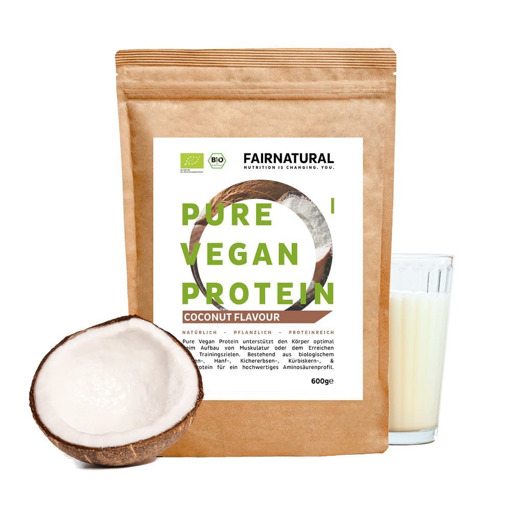 Organiskt veganskt proteinpulverkokosnöt utan soja