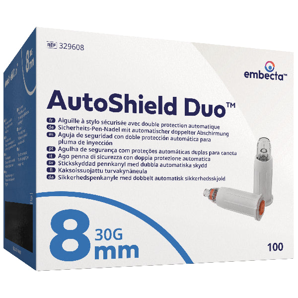 Embecta AutoShield Duo Safety Pennålar, 100 stycken - 30G - 8mm