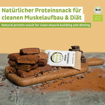 Ekologisk proteinbar vegansk choklad utan soja