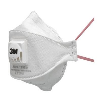 3M™ Aura™ partikelmask, FFP3, med ventil, 9332+ | Förpackning (10 stycken)