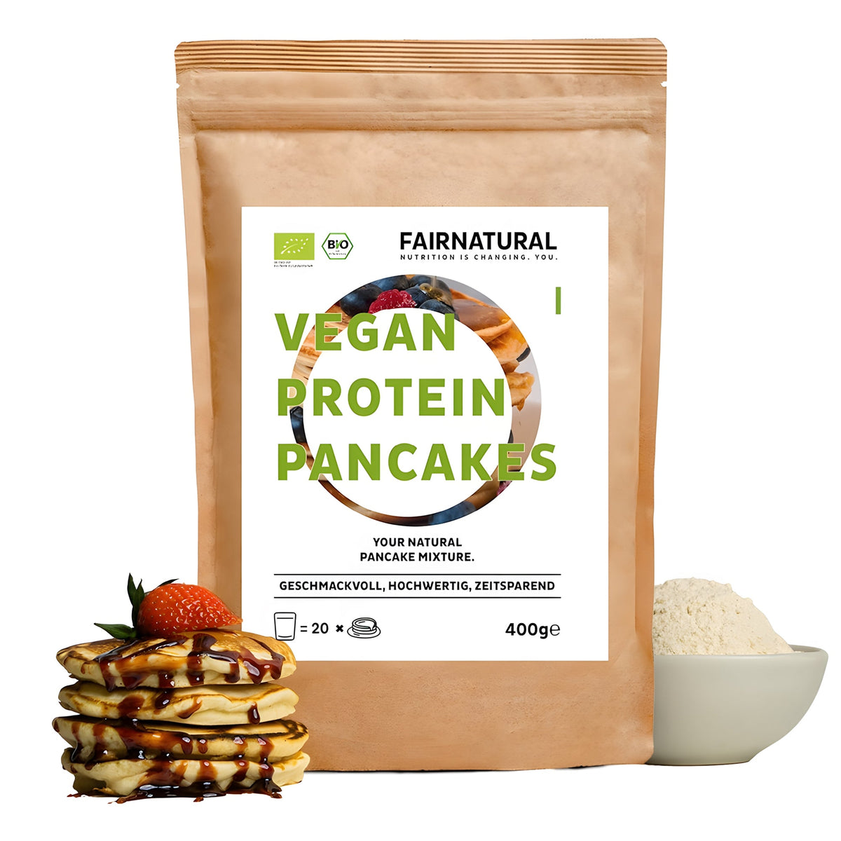Ekologiska proteinpannkakor Veganska
