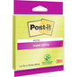 Ett paket 3M Post-it® Super Sticky Notes i stort format, grön, linjerad, 101 x 101 mm, 70 blad per block. Tillverkad av 3M Deutschland GmbH, PEFC-certifierad (SGSCH-PEFC-COC-110078) med klister från förnybara råvaror.