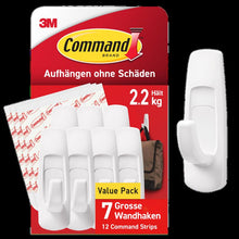 Command™ Multi-Purpose Krok L i Value Pack, GP003-7NA, Vit, Stor, 7 krokar + 12 remsor | Förpackning (1 st)