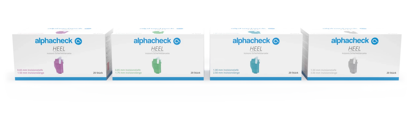 Alphacheck Heel säkerhetslansetter för snitt