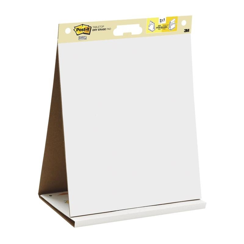 Post-it® Super Sticky självhäftande mötestabell/blädderblock med integrerad torrradsfolie, vit, 58,4 cm x 50,8 cm, 20 ark/dyna, 6 block/pack, 100 % PEFC, SGSCH-PEFC-COC-110078 | Förpackning (1 st)