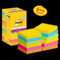 Post-it® Super Sticky Notes, Carnival Collection, 76 mm x 76 mm, Kampanj, 90 ark/dyna, 8 pads + 4 gratis/pack, kartongförpackning, 100 % PEFC, SGSCH-PEFC-COC-110078 | Förpackning (12 stycken)