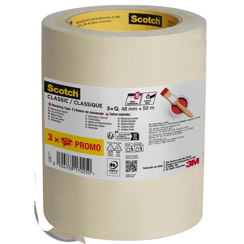 3M™ Scotch® Classic Maskeringstejp - Högkvalitativ självhäftande tejp