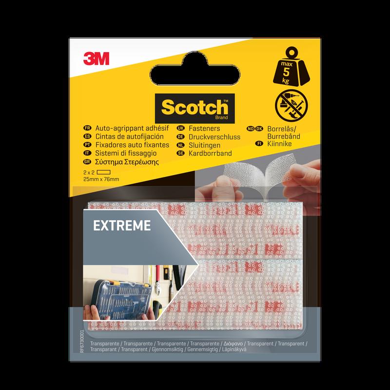 Scotch® Extreme Fastener Adhesive Tejp, Transparent RF67300 01SE, 25mm x 76mm, 2 set | Förpackning (2 stycken)