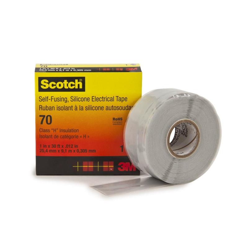 Scotch® 70 silikongummitejp Självsmältande ljusgrå 25 mm x 9 m 0,3 mm | Förpackning (1 rulle)