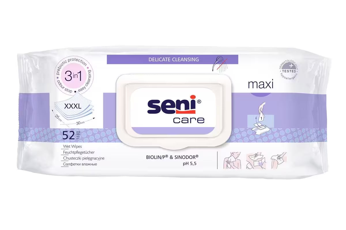 Seni Care Maxi våtservetter | Förpackning (52 stycken)
