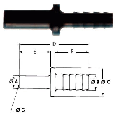 servomat Ersatzteil Rohr-Steckdorn 10 mm - 8 mm – Teilenr. JGPM251008E