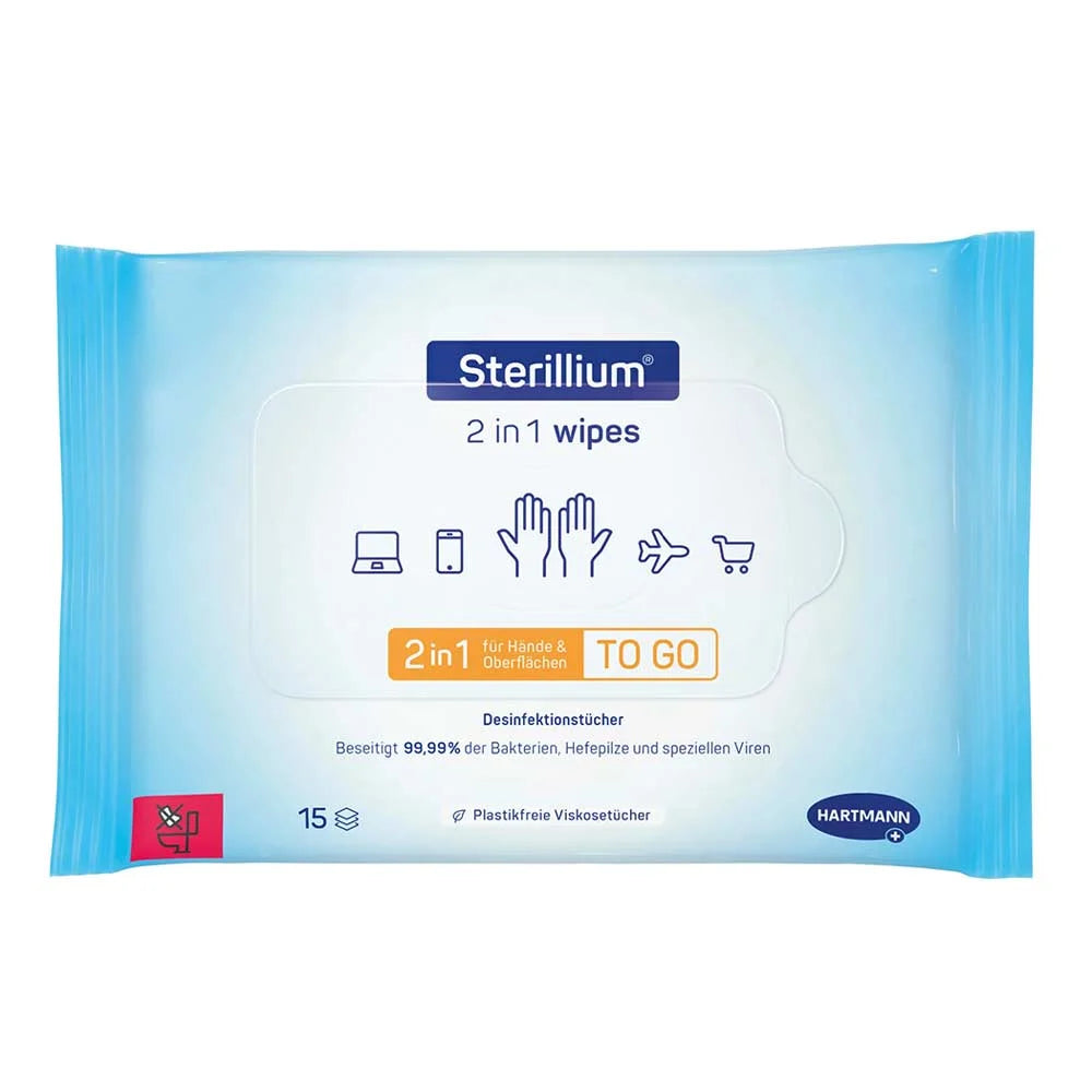 Sterillium® 2 i 1 våtservetter | Förpackning (15 stycken)