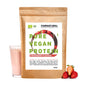 Ekologiskt veganskt proteinpulver jordgubb utan soja