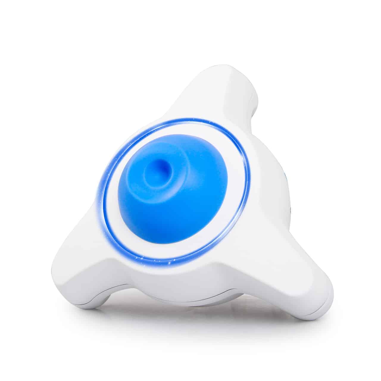 Ett vit-blått treuddigt, stjärnformat plastobjekt med en rund blå knapp med texten "Altruan PCR Pure Kit-enhet med full utrustning| Förpackning (100 stycken)" i mitten, isolerad på vit bakgrund.