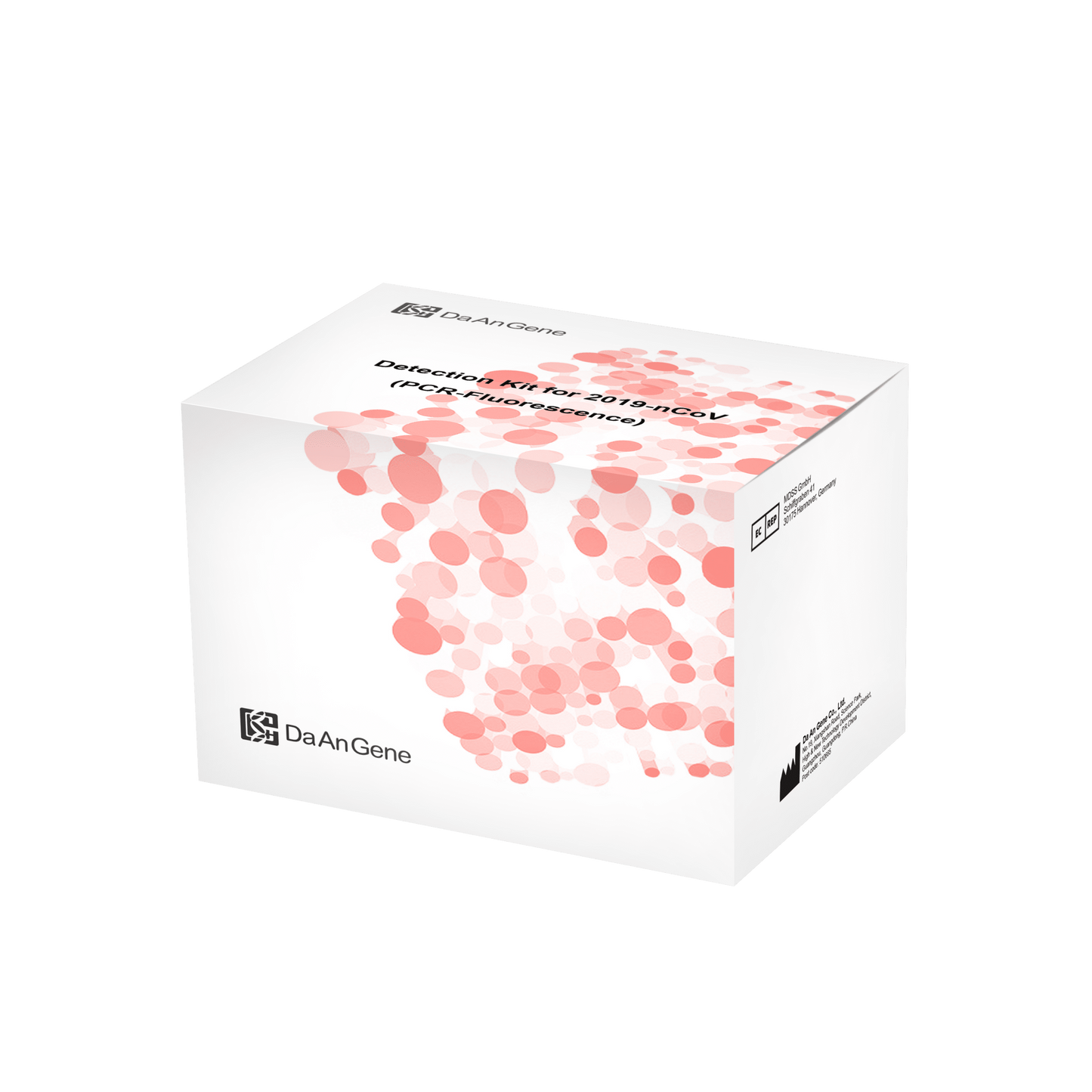 En vit Altruan-produktförpackning med texten "PCR Pure Kit-enhet med full utrustning | Förpackning (100 stycken)", presenterad på en enkel grön bakgrund.